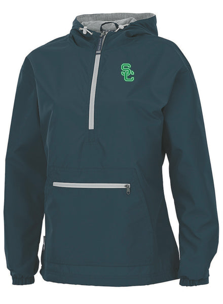 Unisex Charles River Classic Solid Pullover-Rain jacket in Navy, White -  Springfield Catholic Team Store