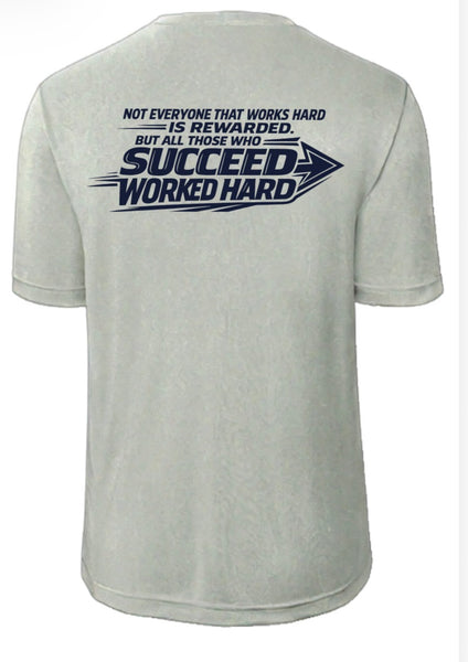 Cross Country Dri Fit T-Shirt Kelly Green and Silver with Quote on back.