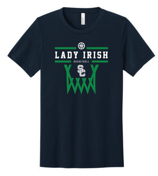 Middle School Basketball Short Sleeve T-Shirt in Navy & Sport Grey