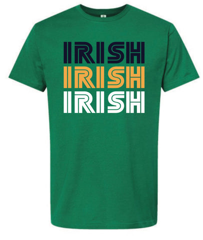 Irish Stack t-shirt in Kelly Green, Navy & Natural