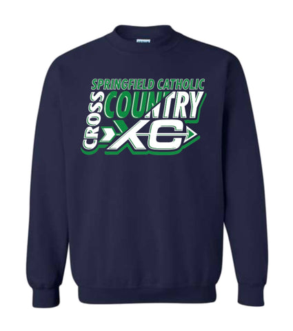 Cross Country Crewneck Sweatshirt in Navy and Irish Green