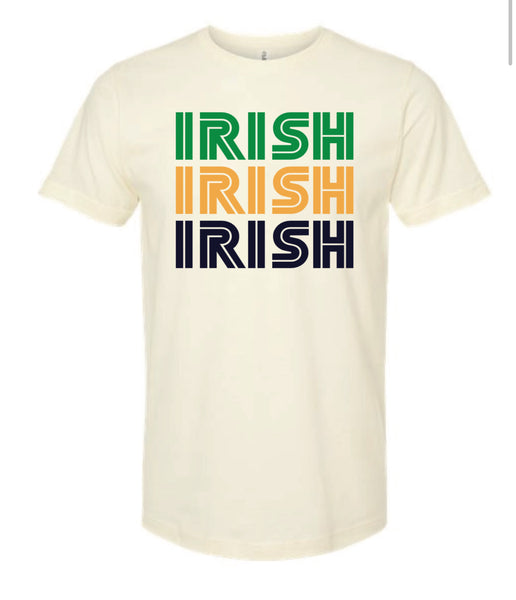 Irish Stack t-shirt in Kelly Green, Navy & Natural