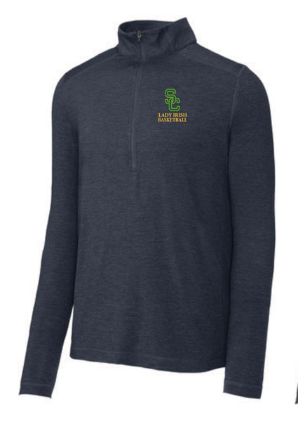 Middle School Basketball Men's Basketball 1/2 Zip Pullover in Dark Denim Heather, Graphite Heather & True Royal Heather