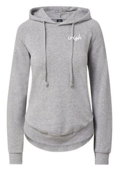 Angel Fleece Hooded Sweatshirt with cursive Irish