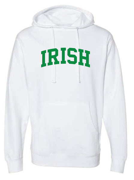 Irish Curved Block Hoodie in Kelly Green & White