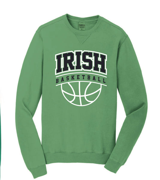 Middle School Basketball Crewneck in White, Navy & Safari