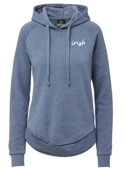 Angel Fleece Hooded Sweatshirt with cursive Irish