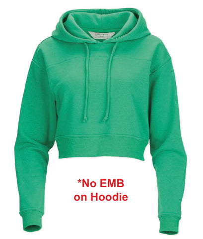 Women's Cropped Fleece Hoodie Sweatshirt & Fleece Shorts in Shamrock SOLD AS SET ONLY