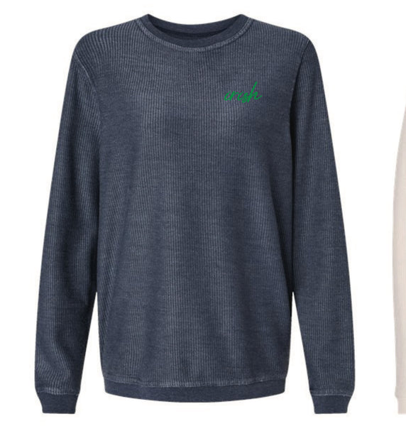 Corduroy Pullover in Navy & Natural