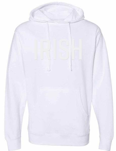 Irish Tone on Tone Puff Embroidery Hooded Sweatshirt