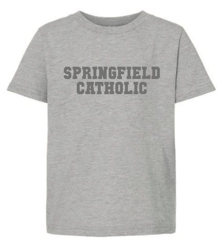 Youth Tone on Tone T-Shirt in Heather Grey, Indigo & Kelly Green