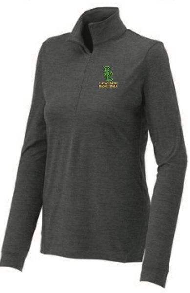 Middle School Basketball Women's 1/2 Zip Pullover in Dark Denim Heather, Graphite Heather & True Royal Heather