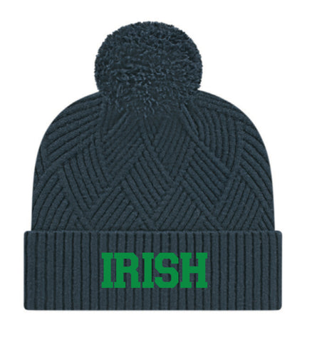 Block Irish Pom Pom Stocking Cap