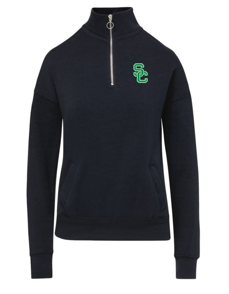Cloud Fleece 1/4 Zip Sweatshirt in Greenstone, Oatmeal, & Navy