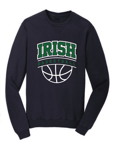 Middle School Basketball Crewneck in White, Navy & Safari