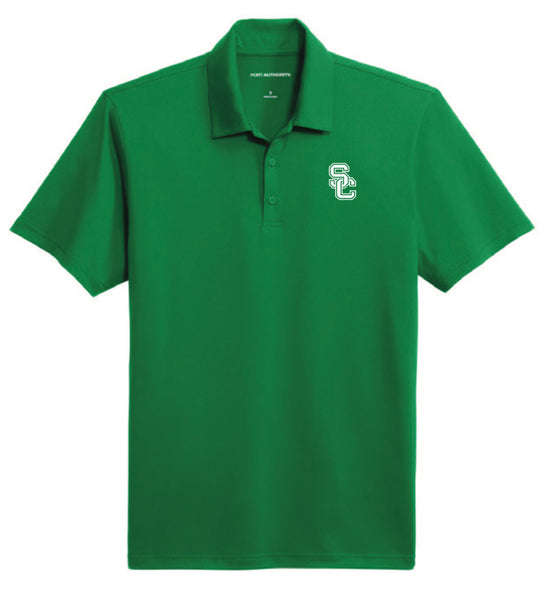 Performance Polo in Spring Green with White SC Embroidery