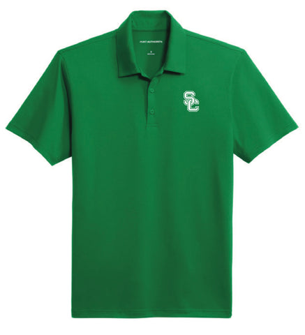 Performance Polo in Spring Green with White SC Embroidery