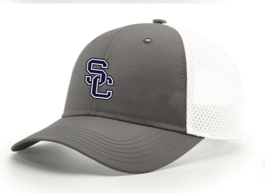 Richardson 222 Airmesh Lite Trucker Hat - Grey White  with SC Logo