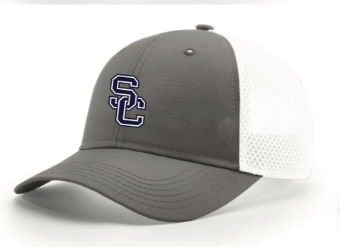 Richardson 222 Airmesh Lite Trucker Hat - Grey White  with SC Logo
