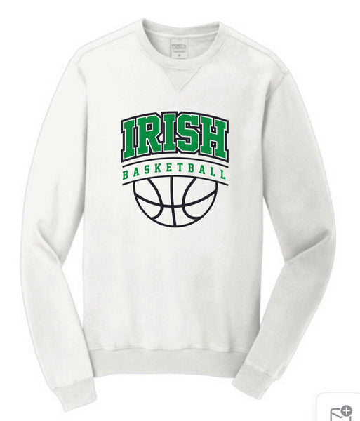 Middle School Basketball Crewneck in White, Navy & Safari