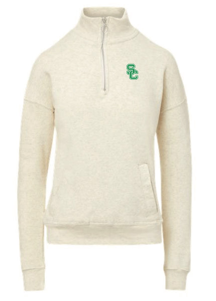 Cloud Fleece 1/4 Zip Sweatshirt in Greenstone, Oatmeal, & Navy