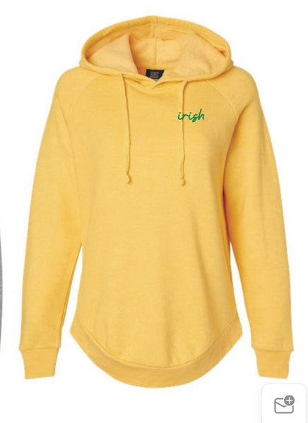 Angel Fleece Hooded Sweatshirt with cursive Irish