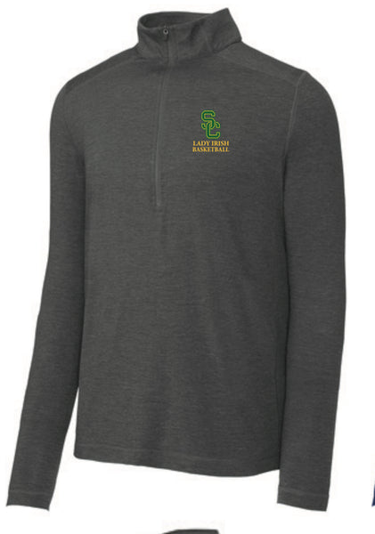 Middle School Basketball Men's Basketball 1/2 Zip Pullover in Dark Denim Heather, Graphite Heather & True Royal Heather