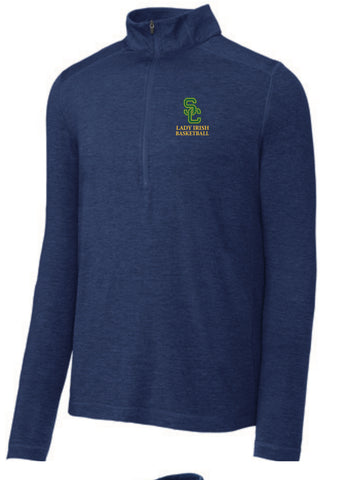 Middle School Basketball Men's Basketball 1/2 Zip Pullover in Dark Denim Heather, Graphite Heather & True Royal Heather