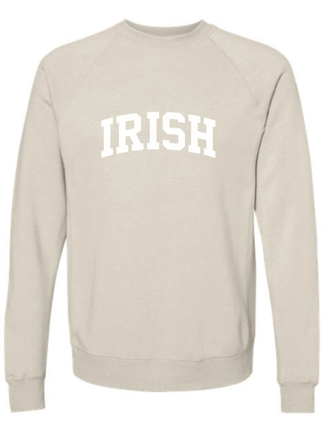 Youth Irish Curved Block Crewneck in Navy & Natural Heather