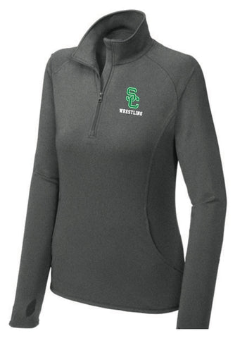 Ladies Irish Wrestling Women's Fit 1/4 zip jacket with SC Wrestling