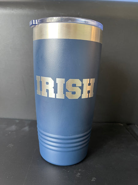 IRISH 20/oz. Tumbler in Kelly Green & Navy