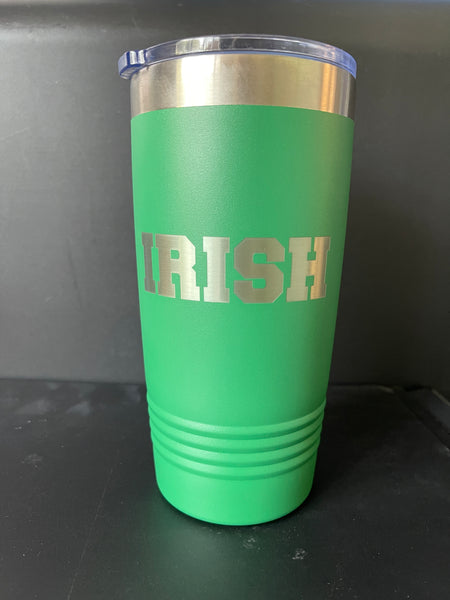 IRISH 20/oz. Tumbler in Kelly Green & Navy