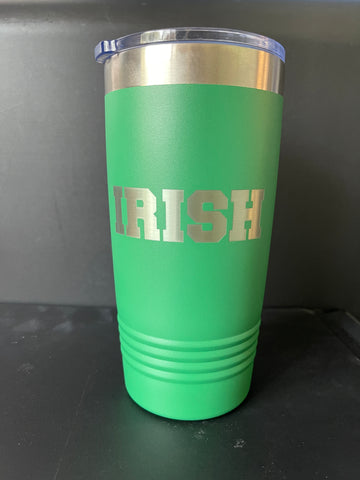 IRISH 20/oz. Tumbler in Kelly Green & Navy