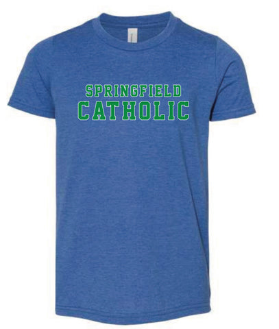 Youth Collegiate Logo Jersey T-Shirt in True Royal or Kelly Green