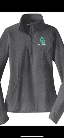 Volleyball LADIES 1/2 Zip Jacket with SC VOLLEYBALL Embroidery