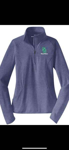 Volleyball LADIES 1/2 Zip Jacket with SC VOLLEYBALL Embroidery