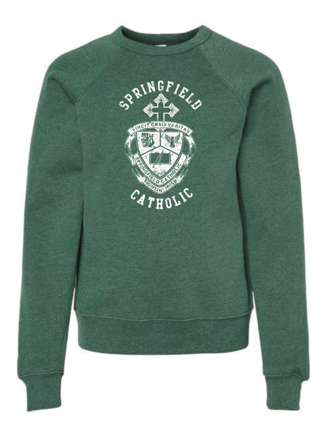 Youth Distressed Crest Crewneck