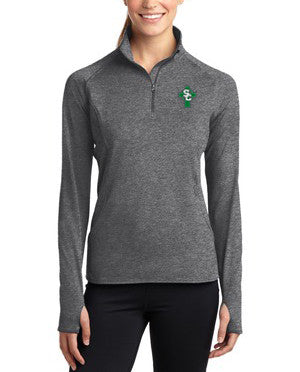 Springfield Catholic Uniform Jacket Ladies Sport-Tek®  Performance 1/2 Zip Pullover Charcoal Grey Heather