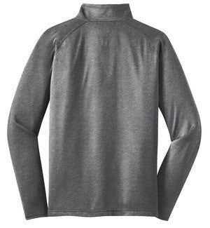SPORT-TEK® Sport-Wick Stretch Contrast Full-Zip (ST853)- Charcoal Grey Heather/Charcoal Grey-*8TH GRADE UNIFORM APPROVED