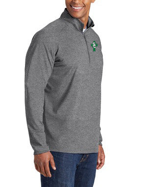 Mens SPORT-TEK® Performance 1/2 Zip Pullover (ST850)- Charcoal Grey Heather *8TH GRADE UNIFORM APPROVED