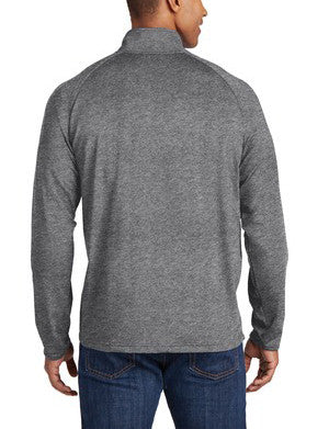 SPORT-TEK® Sport-Wick Stretch Contrast Full-Zip (ST853)- Charcoal Grey Heather/Charcoal Grey-*8TH GRADE UNIFORM APPROVED