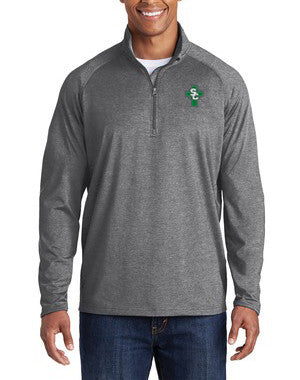 Mens SPORT-TEK® Performance 1/2 Zip Pullover (ST850)- Charcoal Grey Heather *8TH GRADE UNIFORM APPROVED